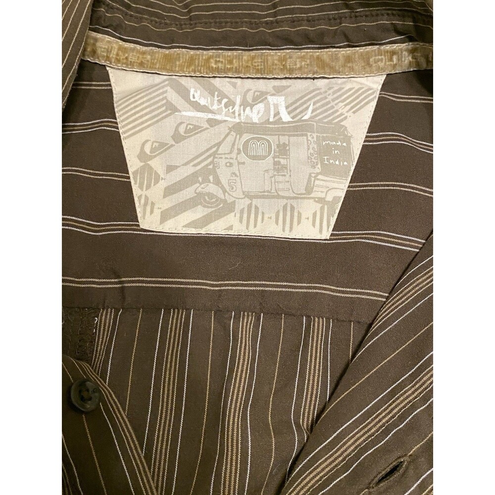 Quiksilver SS Button-Down Casual Surf Shirt Men's M Retro Stripes Skate Resort - Picture 2 of 16